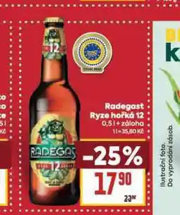 Billa Pivo radegast ryze hořká 12 nabídka