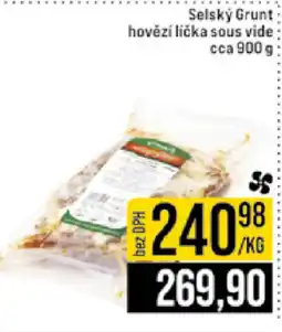 Jip Selský Grunt hovězí líčka sous vide nabídka