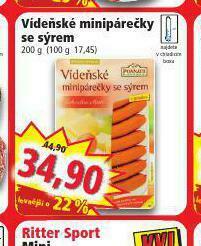 Norma Vídeňské minipárečky se sýrem nabídka