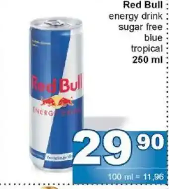 Jip Red Bull energy drink sugar free blue tropical nabídka