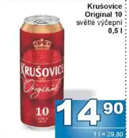 Jip Krušovice Original 10 světlé výčepní nabídka