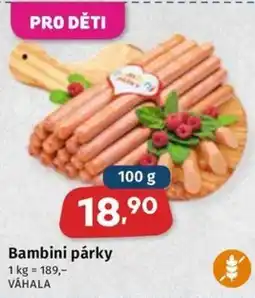 Coop Bambini párky nabídka