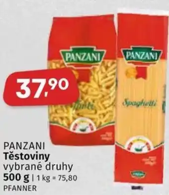 Coop PANZANI Těstoviny vybrané druhy nabídka