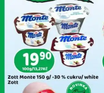 Brněnka Zott Monte 150 g/ -30% cukru/ white nabídka