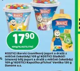 Brněnka KOSTICI Barvíci (vanilkový jogurt a draže z mléčné čokolády) 109 g/ KOSTICI Sladkáči nabídka