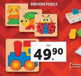 Lidl Dřevěné puzzle nabídka