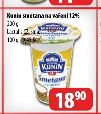 Partner Maloobchodní síť Kunín smetana na vaření 12% nabídka