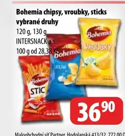 Partner Maloobchodní síť Bohemia chipsy, vroubky, sticks vybrané druhy nabídka