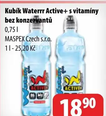 Partner Maloobchodní síť Kubík Waterrr Active+ s vitamíny bez konzervantů nabídka