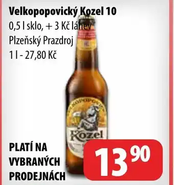 Partner Maloobchodní síť Velkopopovický Kozel 10 nabídka