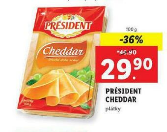 Lidl Président cheddar nabídka