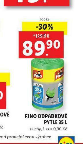 Lidl Fino odpadkové pytle 35 l nabídka