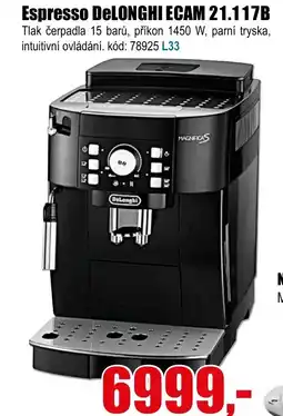 EVA Espresso DELONGHI ECAM 21.117B nabídka