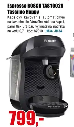 EVA Espresso BOSCH TAS1002N Tassimo Happy nabídka