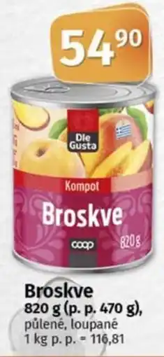 COOP TIP Broskve nabídka