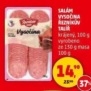 Penny Market SALÁM VYSOČINA ŘEZNÍKŮV TALÍŘ krájený, 100 g nabídka