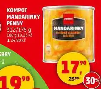 Penny Market KOMPOT MANDARINKY PENNY, 312/175 g nabídka