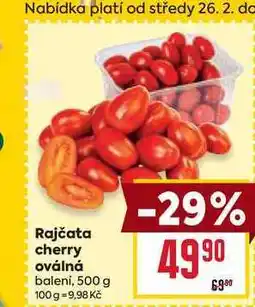 Billa Rajčata cherry oválná baleni, 500 g nabídka