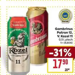 Billa V. Kozel 11 0,5l , plech nabídka