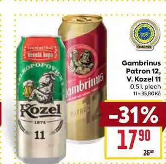 Billa V. Kozel 11 0,5l , plech nabídka