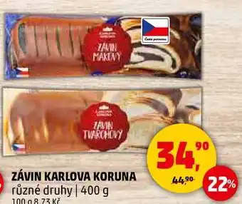 Penny Market ZÁVIN KARLOVA KORUNA různé druhy, 400 g nabídka