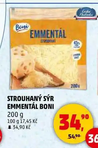 Penny Market STROUHANÝ SÝR EMMENTÁL BONI, 200 g nabídka