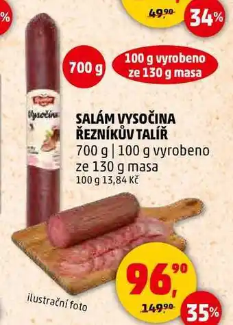 Penny Market SALÁM VYSOČINA ŘEZNÍKŮV TALÍŘ, 700 g nabídka