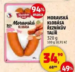 Penny Market MORAVSKÁ KLOBÁSA ŘEZNÍKŮV TALÍŘ, 320 g nabídka