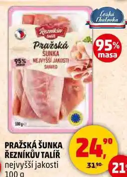 Penny Market PRAŽSKÁ ŠUNKA ŘEZNÍKŮV TALÍŘ nejvyšší jakosti, 100 g nabídka