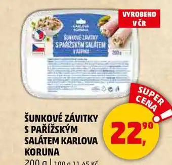 Penny Market ŠUNKOVÉ ZÁVITKY S PAŘÍŽSKÝM SALÁTEM KARLOVA KORUNA, 200 g nabídka