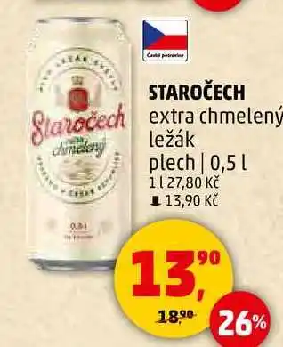 Penny Market STAROČECH extra chmelený ležák plech, 0,5 l nabídka