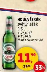 Penny Market HOLBA ŠERÁK světlý ležák, 0,5 l nabídka