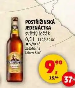 Penny Market POSTŘIŽINSKÁ JEDENÁCTKA světlý ležák, 0,5 l nabídka