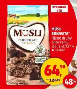 Penny Market BONAVITA musli různé druhy, 700/750 g nabídka