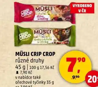 Penny Market MÜSLI CRIP CROP různé druhy, 45 g nabídka