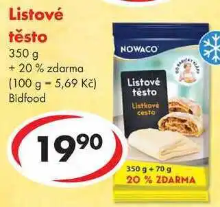 CBA Listové těsto, 350 g + 20% zdarma nabídka