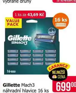 Teta Gillette Mach3 náhradní hlavice 16 ks nabídka