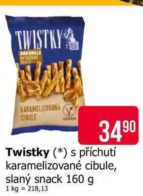 Teta Twistky s příchutí karamelizované cibule, slaný snack 160 g nabídka