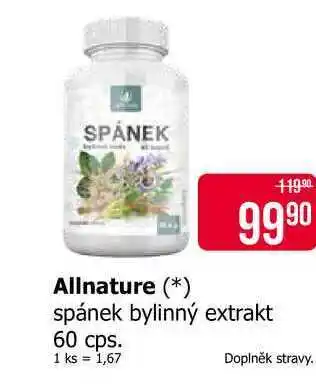 Teta Allnature spánek bylinný extrakt 60 cps nabídka