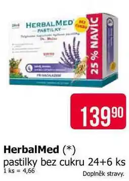 Teta HerbalMed pastilky bez cukru 24+6 ks nabídka