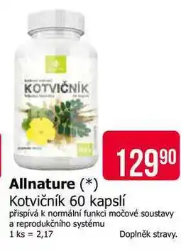 Teta Allnature Kotvičník 60 kapslí nabídka