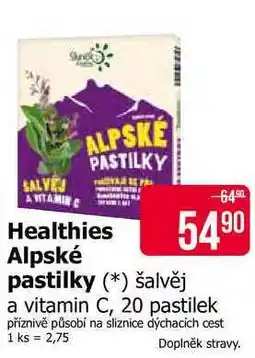 Teta Healthies Alpské pastilky šalvěj a vitamin C, 20 pastilek nabídka