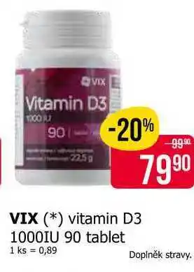 Teta VIX vitamin D3 1000IU 90 tablet nabídka