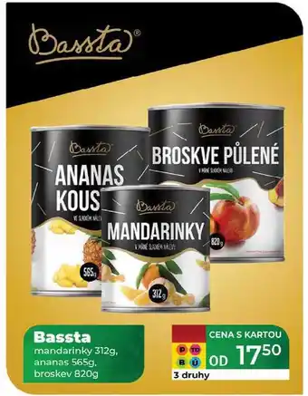 Tamda Foods Bassta mandarinky 312g, ananas 565g, broskev 820g nabídka