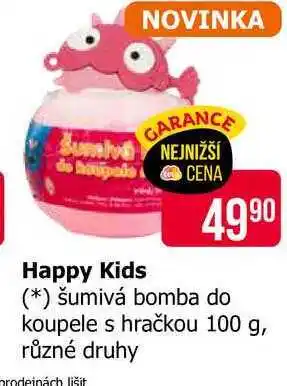 Teta Happy Kids šumivá bomba do koupele s hračkou 100 g, různé druhy nabídka