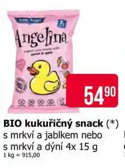 Teta BIO kukuřičný snack s mrkví a jablkem nebo s mrkví a dýní 4x 15 g nabídka