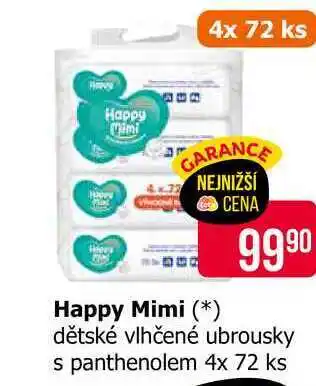 Teta Happy Mimi dětské vlhčené ubrousky s panthenolem 4x 72 ks nabídka