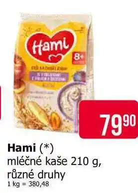 Teta Hami Mléčná kaše 210g, vybrané druhy nabídka