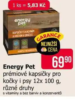 Teta Energy pet prémiové kapsičky pro kočky i psy 12x 100 g, různé druhy nabídka