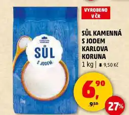 Penny Market SŮL KAMENNÁ S JODEM KARLOVA KORUNA, 1 kg nabídka